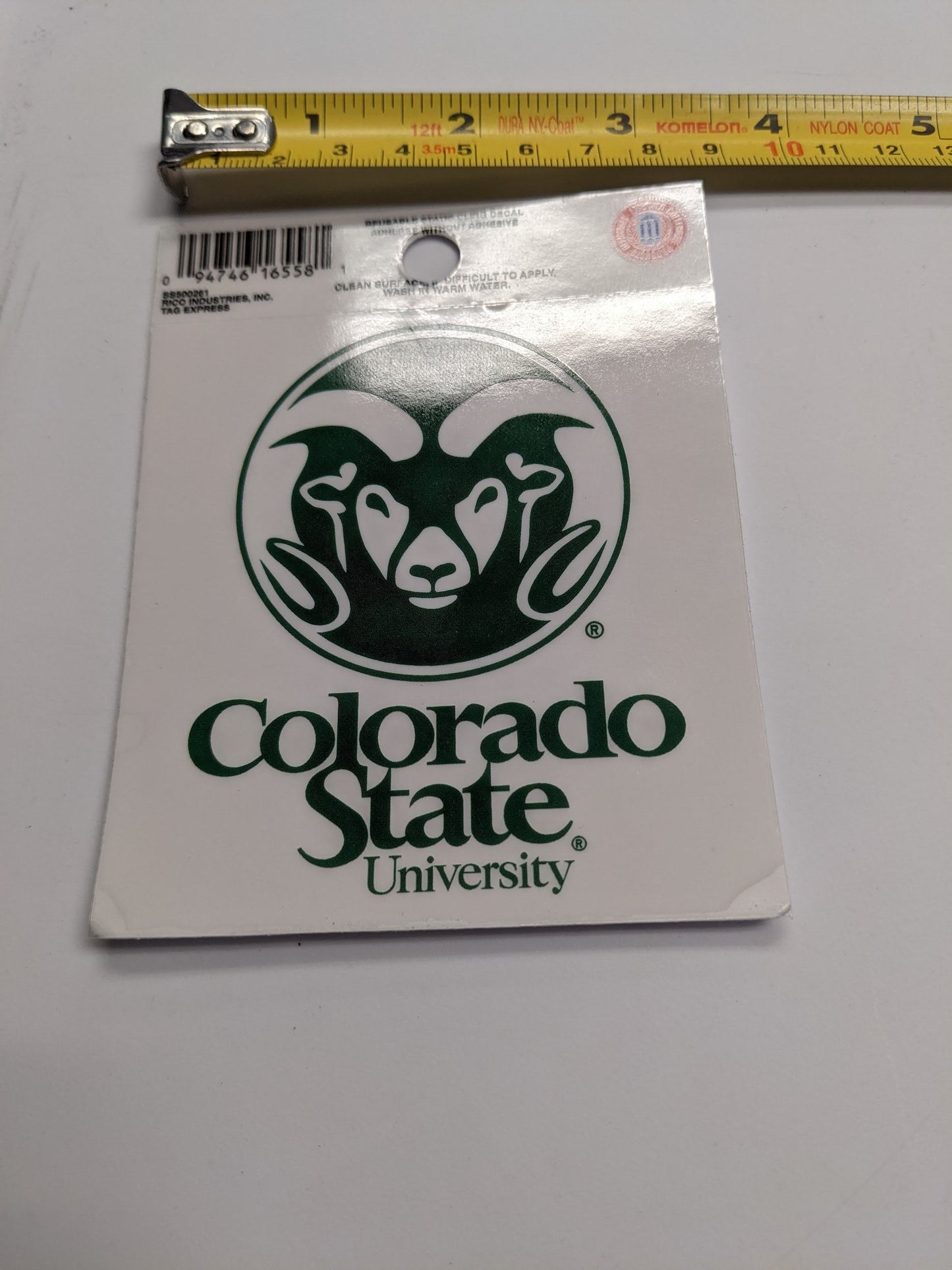 Window Cling Colorado State University Rams New Locally