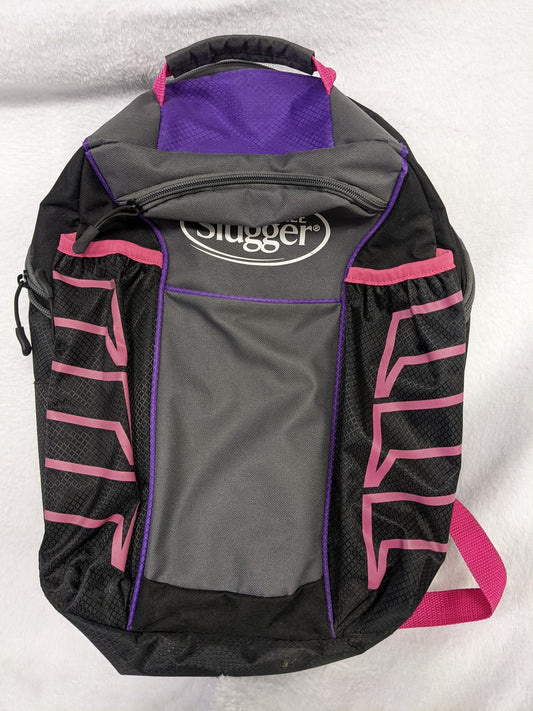 Louisville Slugger Baseball/Softball Backpack 18x12x9 Color Purple Used