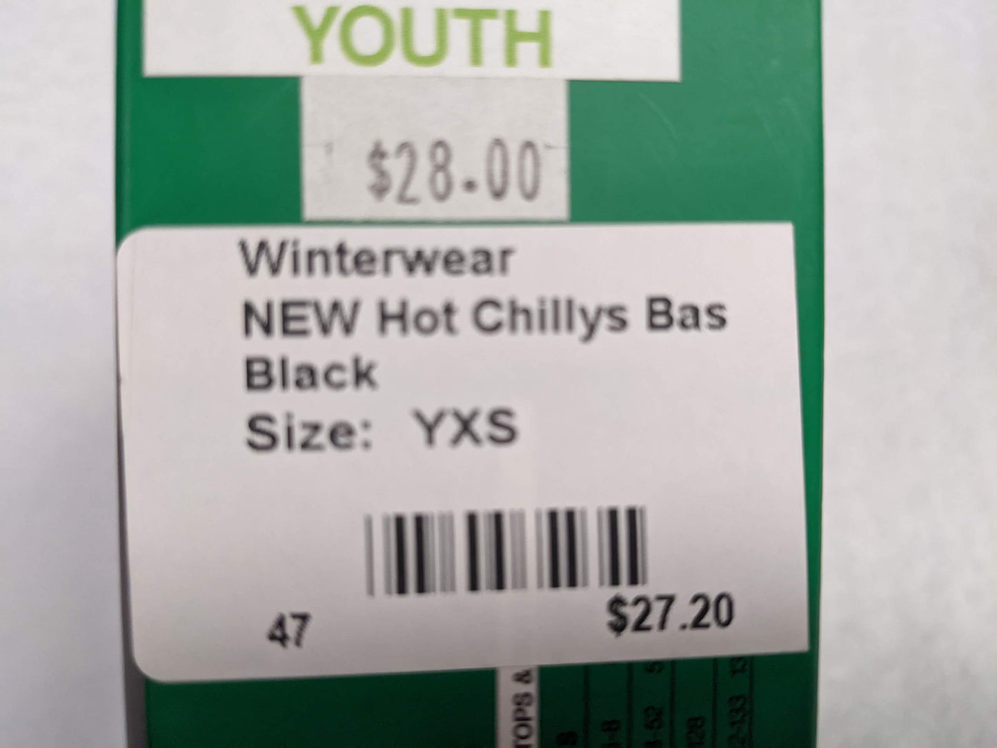 Hot Chillys Pepper Skins Performance Base Layer Youth XS Shirt Winterwear New