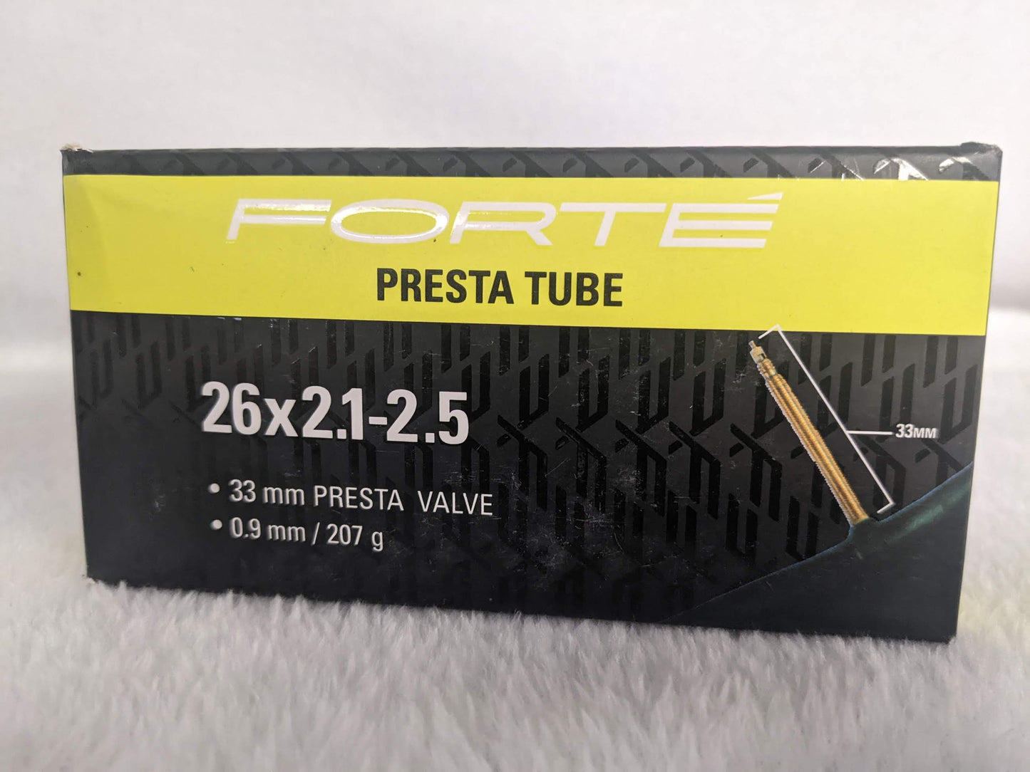 Forte Presta Valve Bicycle Inner Tube Size 26 In x 2.1-2.5 In Color Black NEW