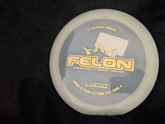 Dynamic Discs Lucid Felon Driver Transparent 174 g  9/3/0.5/4 New