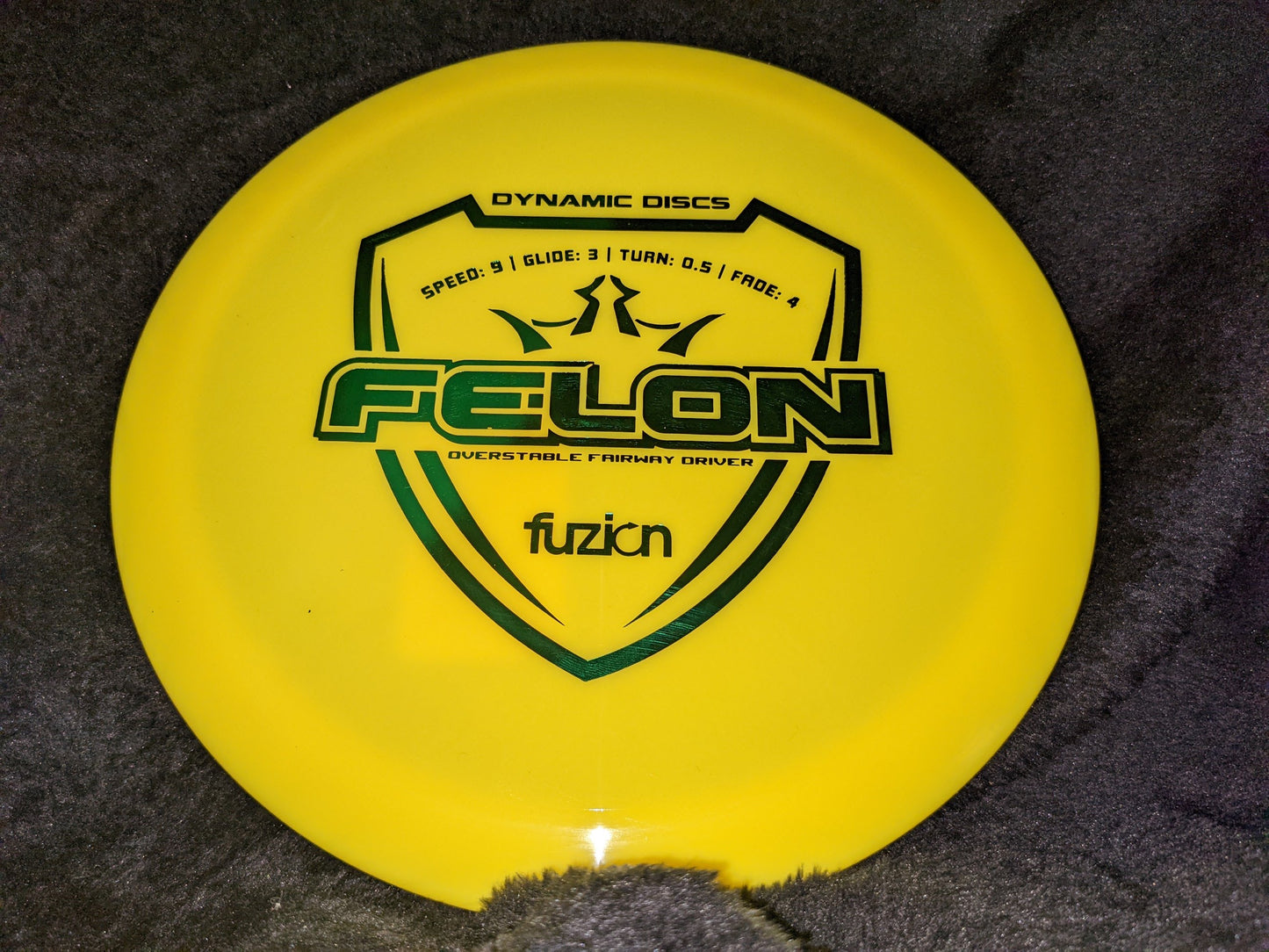 Dynamic Discs Fuzion Felon 171 g 9/3/0.5/4 New Driver Yellow