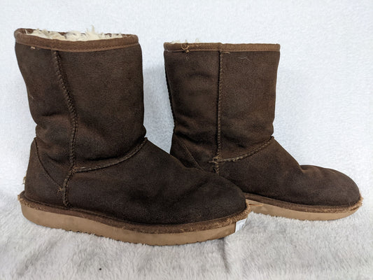 Ugg Koolaburra Fleece Lined Snow Boots Size 6 Color Brown Condition Used