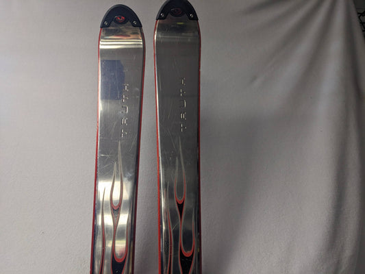 Truth Machete Skis W/Salomon Bindings Size 165 Cm Color Silver Condition Used